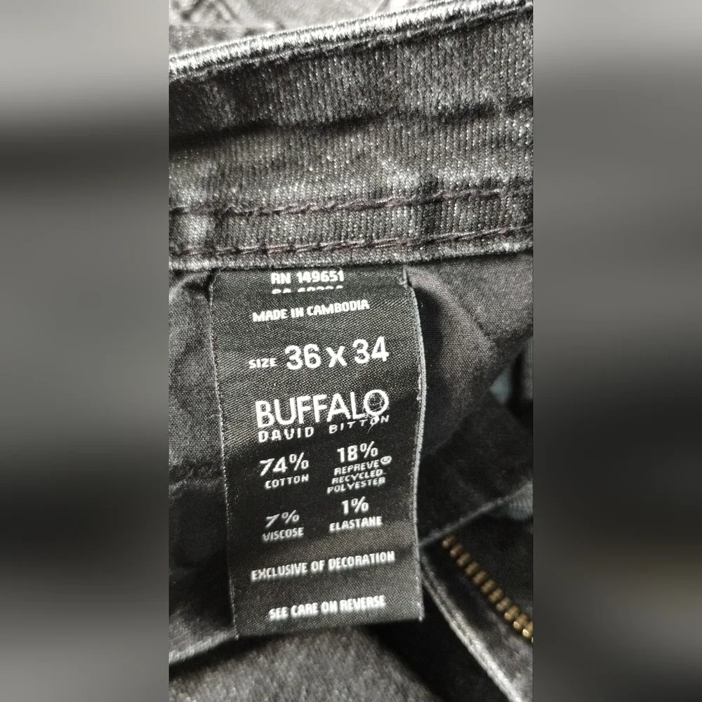 Buffalo David Bitton Jackson Men's Black Straight Jeans Size (36X34)